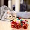 Ipetboom Cat Plush Ball Toys, 15Pcs Yarn Puff Cat Toy
