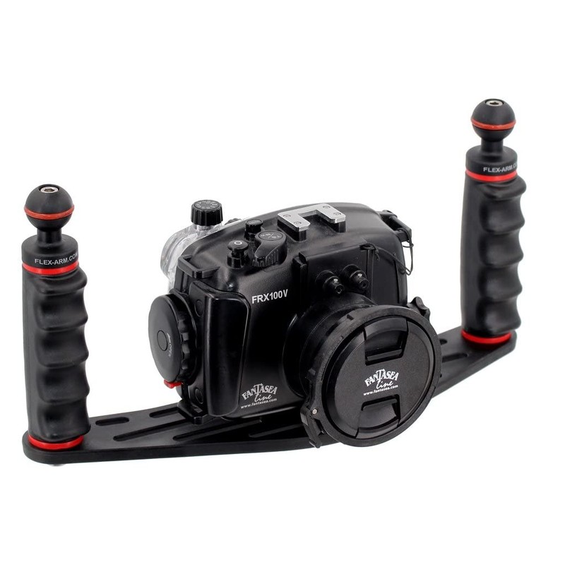 UNDERWATER CAMERA HOUSING TRAY AND HANDLES WITH 1-INCH BALL JOINT