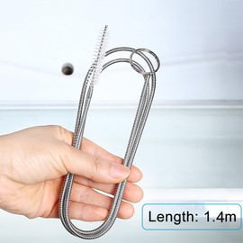 Flexible Drain Brush with Long Bottle Brushes, Drain Cleaning Brush, 1.5 m Sink Drain Cleaning Brush, Brush for Sewers for Detail for Bathrooms, Kitchens