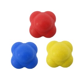 Kisangel 3Pcs Agility Reaction Training Balls High Difficulty Reflex Ball for Baseball Tennis Badminton Speed Coordination and Hand Eye Skills Red Blue Yellow
