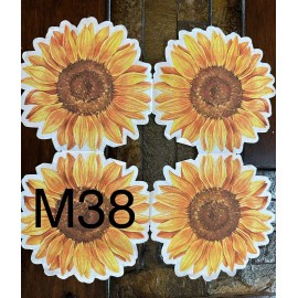 TWO Individual Lunch  Napkins For Decoupage Sunflower Unique 6x6