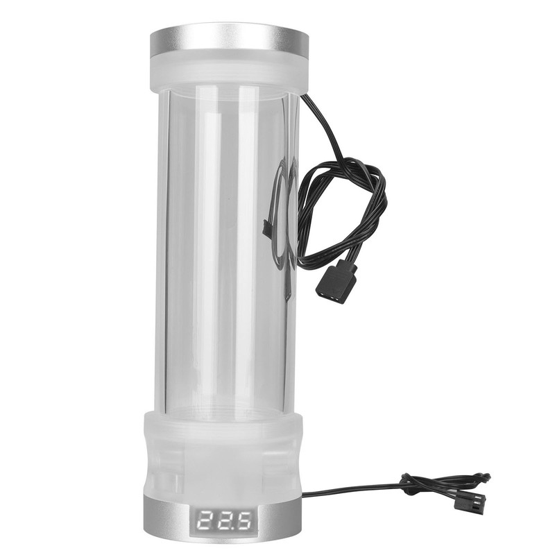 Water Cooling Tank Transparency 210mm Cylinder Temperature Display Reservoir Water