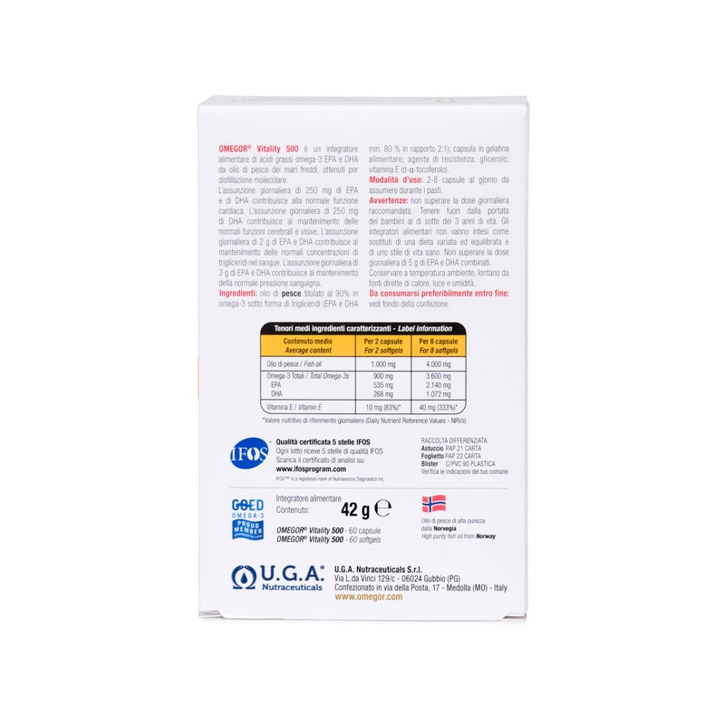OMEGOR Vitality 500 mit Omega 3, EPA, DHA und Vitamin