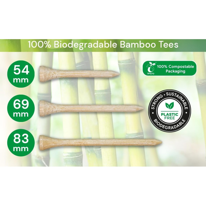 LONGRIDGE Bamboo Tees 83 mm Natural (Pack of 30)