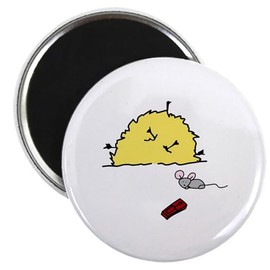 CafePress Cheese Trap Mouse Mice Rodent Animal Magnets 2.25" Round Button Magnet (10 Pack)