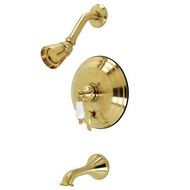 Kingston Brass KB36370PL Restoration Tub and Shower Faucet, 7.13 x 7.5 x 4.94, Brushed Brass