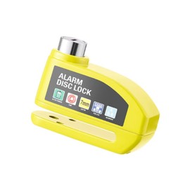 Motorcycle Alarm Disc Lock Wheel 7mm Pin Zinc Alloy Security Tamperproof, Heavy Anti-theft Waterproof Padlock 110dB with Cable & 2 Keys Bike Bicycle Scooter (Yellow)