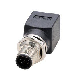 HangTon Netzwerk Adapter M12 8 pin A-codiert Stecker auf RJ45 Buchse für Industrial Ethernet Switch Maschinensteuerung Automation Sensor Encoder, CAT5e CAT6 1Gbps Geschwindigkeit, Wasserdicht