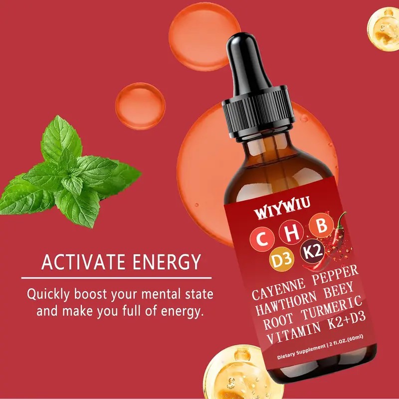 60ml Cayenne Pepper Drops, Cayenne Pepper Extract, Cayenne Pepper Supplements,