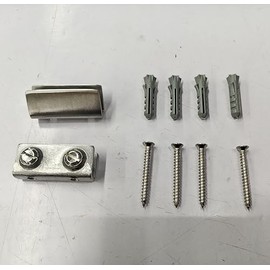 KES Adjustable Rectangle Glass Corner Shelf Brackets Wall Mount 2 Pcs or One Pair Brushed Finish, BGS2101A-Bracket-2