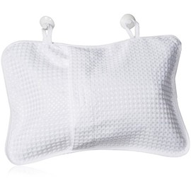 The Body Shop Inflatable Bath Pillow - White Terry Cloth Neck Supporting Bath Pillow - Ideal for Travel and Baths