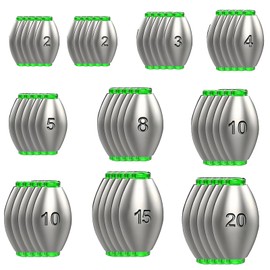 Pack of 50 Fishing Leads, Lead Fishing, Lead Fishing, Dropshot Lead 2/3/4/5/8/10g/15/20g, Removable Fishing Weights, Base Lead Fishing Weights Kit, for Outdoor Fishing, High Sea Boat Fishing, Beach