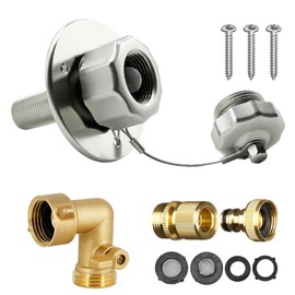 Stainless Steel RV Water Inlet with Quick Connector & 90-Degree Elbow, Leak-Free, Durable for RV, Camper, Boat, Motorhome, Easy Installation, Upgrade Replacement for Water Hookup