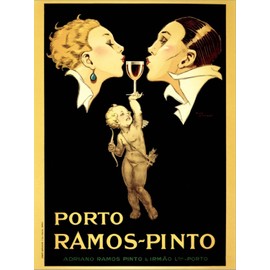ART.COM Stretched Canvas Print Porto Ramos-Pinto, Vintage French Advertisement Poster by Rene Vincent by Piddix, 12" x 16"