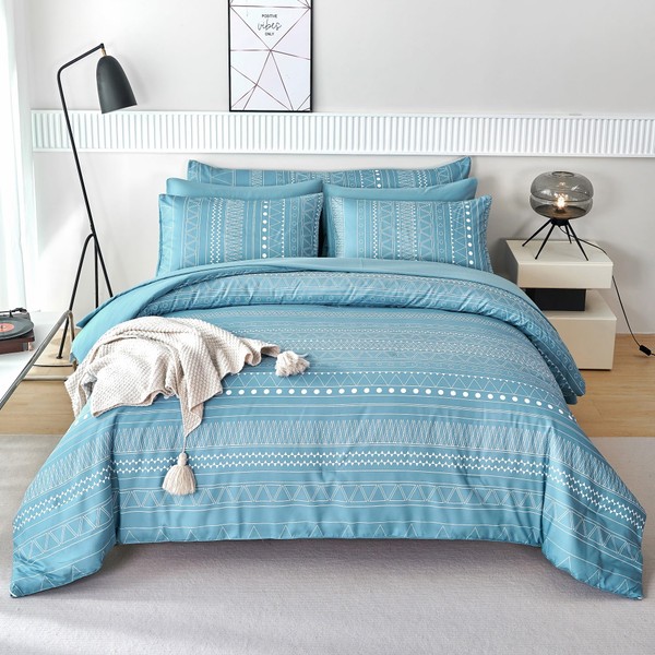 RYNGHIPY Comforter Sets Queen Size Breathable Durable Soft Smoky Blue