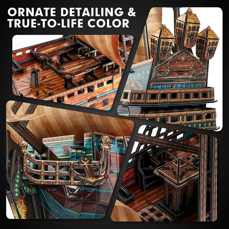 CubicFun 843659803 Boat San Felipe 1960, Spanish Ship, 3D Puzzle,