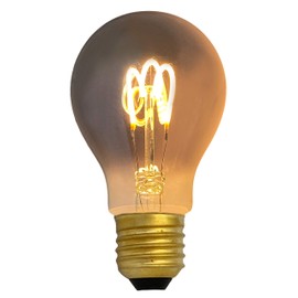 greenandco® E27 A60 LED Vintage Filament Bulb Silver Grey 3W 90lm 1800K Extra Warm White 360° 230V, no Flicker, not dimmable