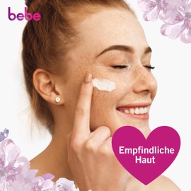 bebe Sensitive Care 50 ml, Moisturises 24 Hours for Sensitive Skin with Shea Butter, Comfortable on the Skin and Smells Subtle