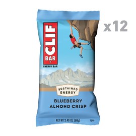 CLIF BARS - Energy Bars - Blueberry Almond Crisp - Made with Organic Oats - Plant Based Food - Vegetarian - Kosher (2.4 Ounce Protein Bars, 12 Count)
