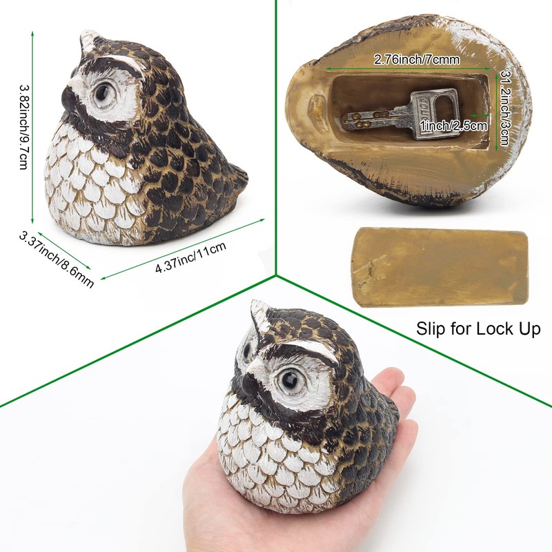Wiwaplex Faux Owl House Decorative Spare Key Hider, Hide a