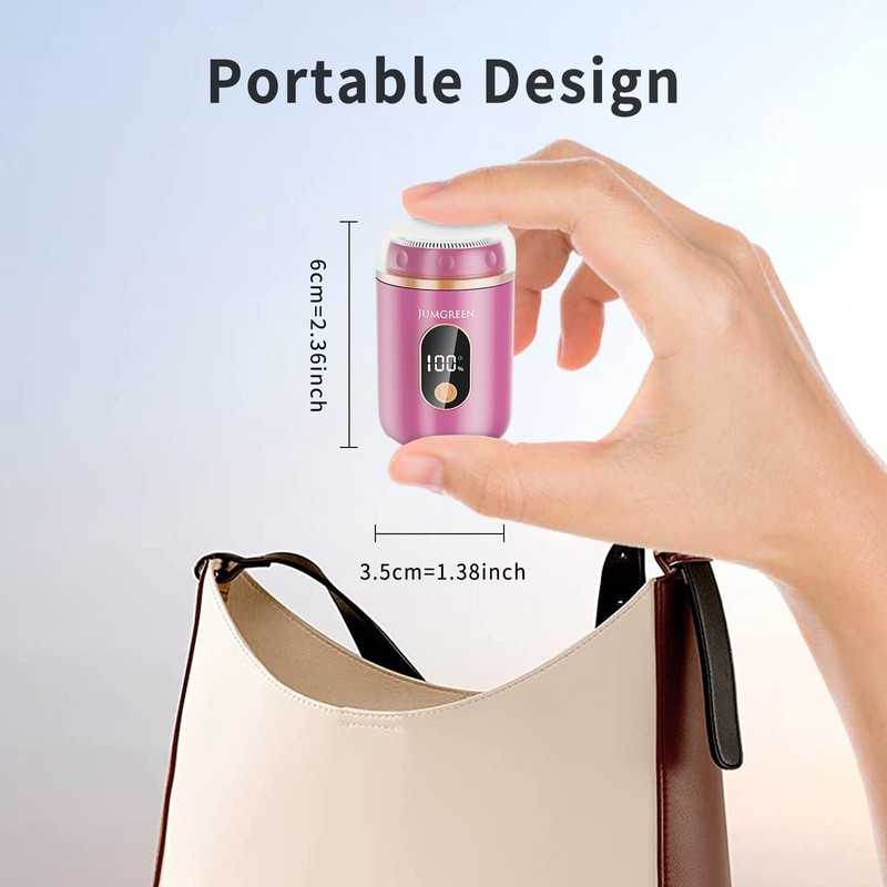 Women's Portable Mini Electric Razor, Painless Rechargeable Shaver for Face,