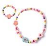 Mengonee Kids Cartoon Necklace, Colorful Animal Child Jewelry, Flower Beads,
