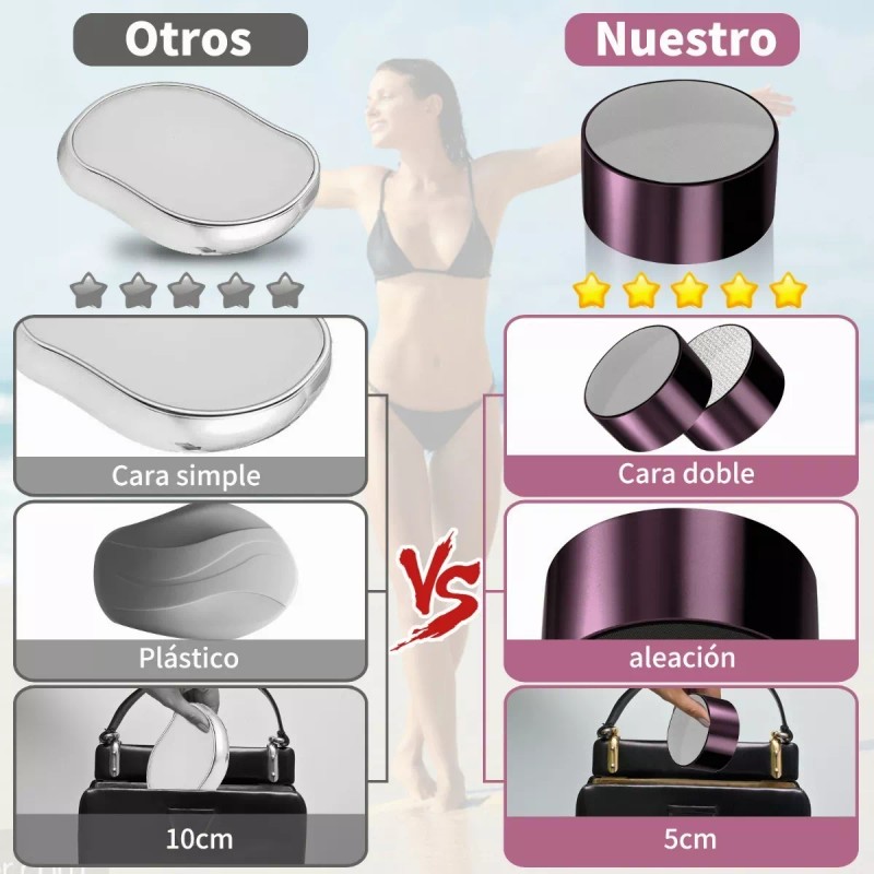 suerte. 2pcs Depiladora Limas Uñas Exfoliante Corporal 3 En 1