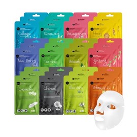 3 juegos de 36 mascarillas faciales de colágeno Celavi (12 hojas) para el cuidado de la piel coreano clásico  aclara, hidrata, refuerza la piel...    