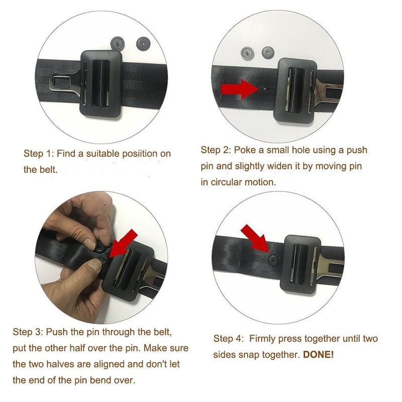 Y-Axis 6 x Seat Belt Button Buckle Clip Stop -