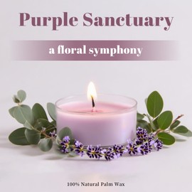 DEVI Purple Sanctuary Highly Scented Tea Lights Candles 12 Pack, 3.5-4 Hours Natural Palm Tea Candles for Home Scented, Small Votives with Essential Oils for Home Aromatherapy, Baby Shower Favors