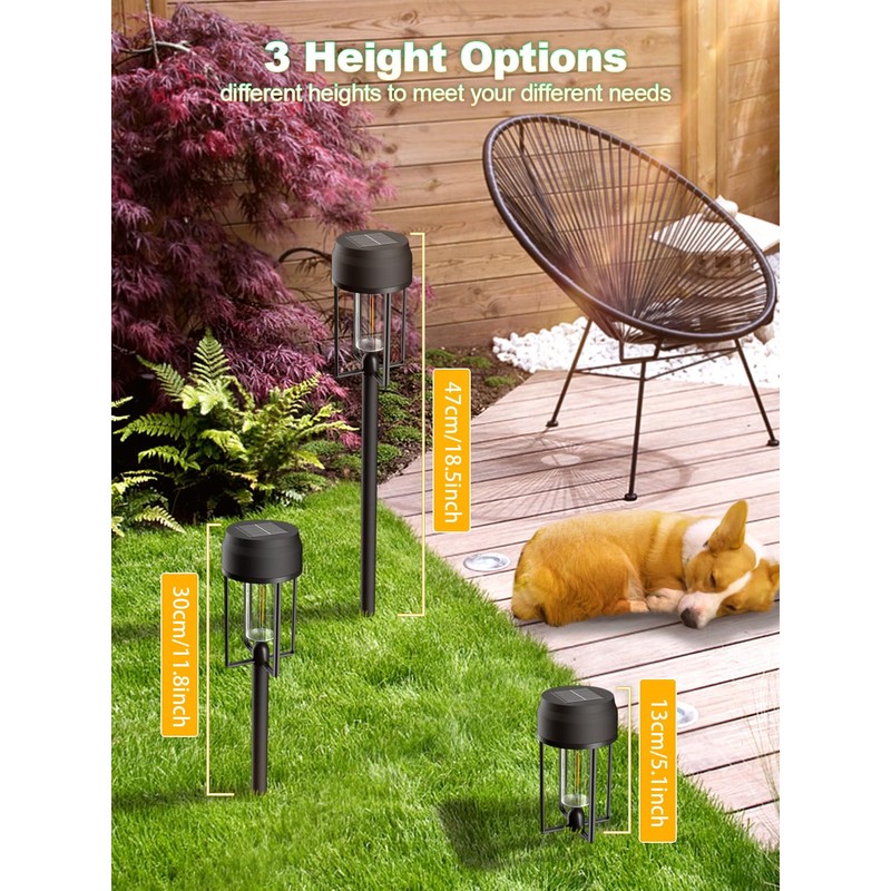 Solar Lights Outdoor 2 Pack, Bright Solar Pathway Lights IP65
