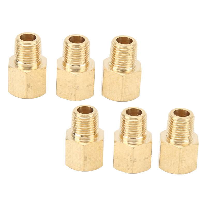 6PCs Brass Pipe Fitting Adapter 1/8 BSPT Female NPT Vehicle