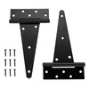 HOME MASTER HARDWARE 10 Inch T-Strap Heavy Duty Black Hinges