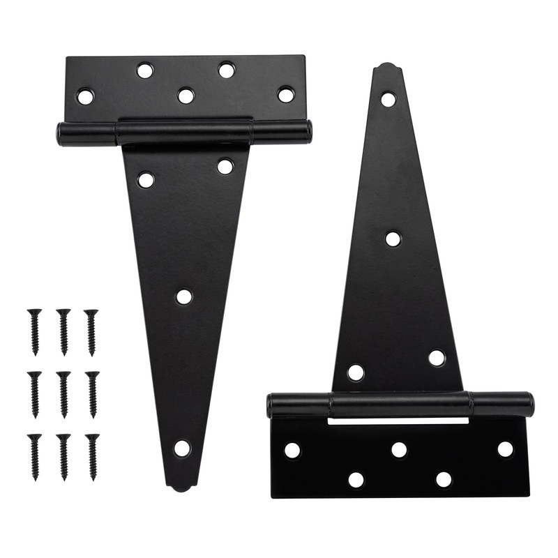 HOME MASTER HARDWARE 10 Inch T-Strap Heavy Duty Black Hinges