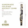 Kent 20T Handmade Folding Pocket Comb for Men, Fine Tooth