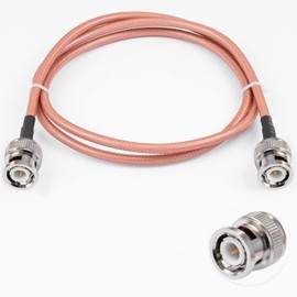 Vecys BNC Male to BNC Male Cable 50 Ohm BNC Male to Male RG400 RF Coaxial Pigtail Jumper Cable 3ft/1m for RF Antennas Ham Radio Handheld