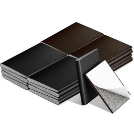 Zonon 16 Pieces Door Corner Seal Weatherstripping Exterior Door Frame Seal Draft Stopper Adhesive Corner Pads for Weather Stripping and Draft Protection (Black,Brown)