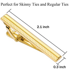 Gold Tie Clip for Men, 2.2 Inch Tie Bar Tie Clip for Regular Ties, Unique Tie Pin Tie Clasp Suitable for Skinny Ties Wedding Anniversary Business Professional and Best Gifts
