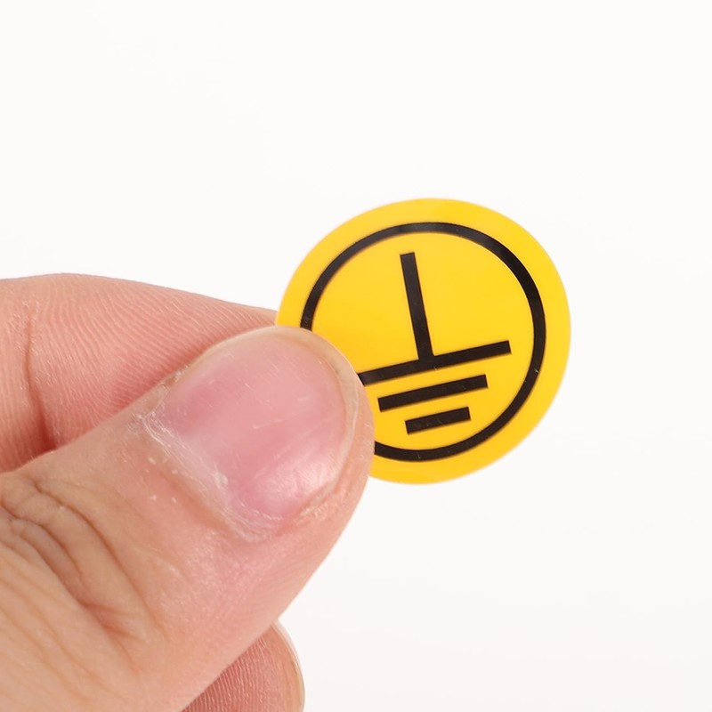 PartyKindom Protective Earthing Symbol Sticker Electrical Warning for Machines Weatherproof