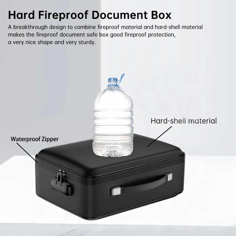 Overseas Stock Convenient Secure Fireproof and Waterproof Lockable Hard Shell