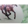 H068 Hand-made Christmas Ornament horse polo pony maroon orange VT