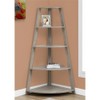 Monarch Specialties Dark Corner Accent Etagere Bookcase, 60", Taupe