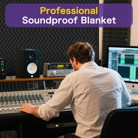 2 PCS Extra Large Sound Dampening Blanket,96"x 80" Sound Absorbing Studio Blanket Panel with Grommets for Wall Hanging,Noise Cancelling Studio Acoustic Curtain/Light Blocker/Soundproof Moving Blanket