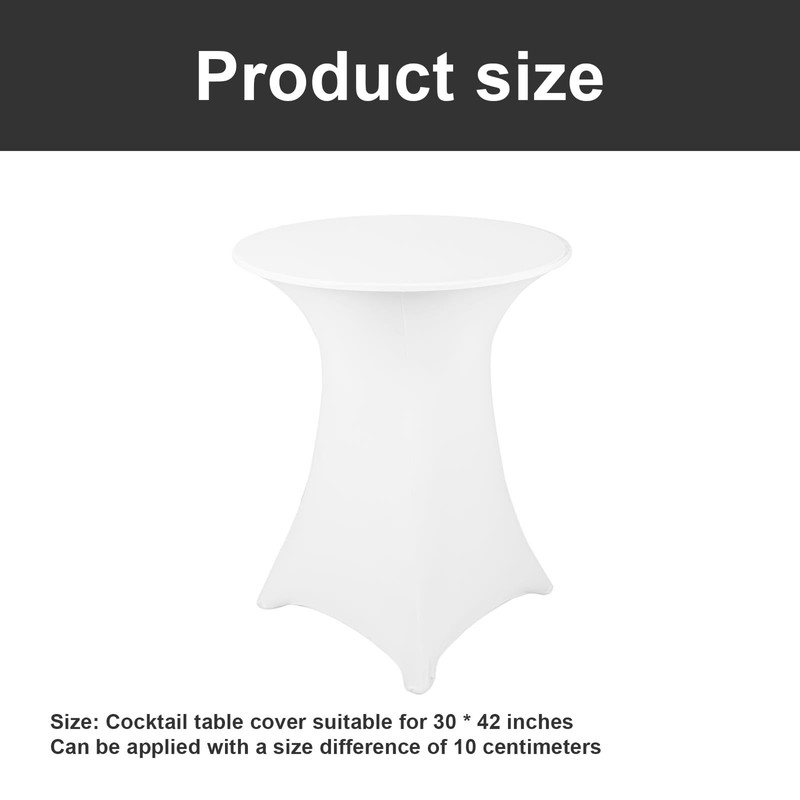 YFaith Bar Table Covers, 76 × 110 cm, White Elastic