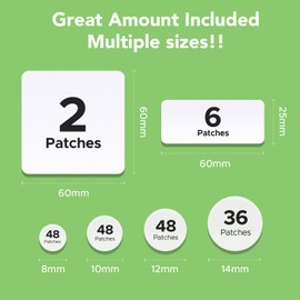 Pimple Patches (6 Sizes 188 Patches), Acne Patches for Large Zit Breakouts, Hydrocolloid Bandages for Face, Chin, Nose, Forehead, Body, Back, Neck & Chest, Round, Rectangle and Square Hydrocolloid