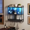 HOOBRO Gaming Floating Shelves with LED Lights, 28.7" LED Wall