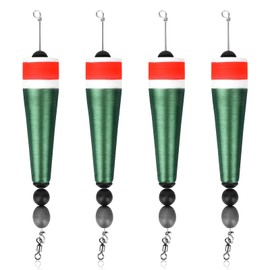 4pcs Fishing Slip Floats Rigs, Weighted Popping Corks for Freshwater and Saltwater Bobber Tackle Durable Fishing Tackle Kit for Trout Bass (4in, Green)