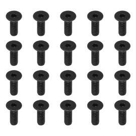 PATIKIL #8-32 x 1/2 Inch Flat Head Socket Cap Screws, 20 Pack Flat Countersunk Bolts Hex Socket Drive Machine Screws Full Thread Coarse Thread UNC Black Oxide Grade 10.9
