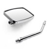 Chrome Motorcycle Mirrors, 10MM 8MM Bolt Universal Rectangular Handlebar Rear