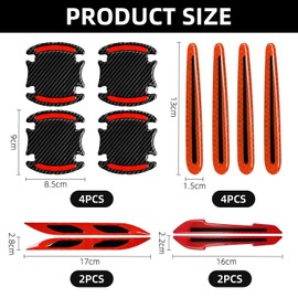 Pack of 12 Car Reflective Stickers, Car Anti-Collision Strips, Car Handle Anti-Scratch Protective Cover, Car Paint Protective Film, Car Door Handle Sticker, Car Accessories